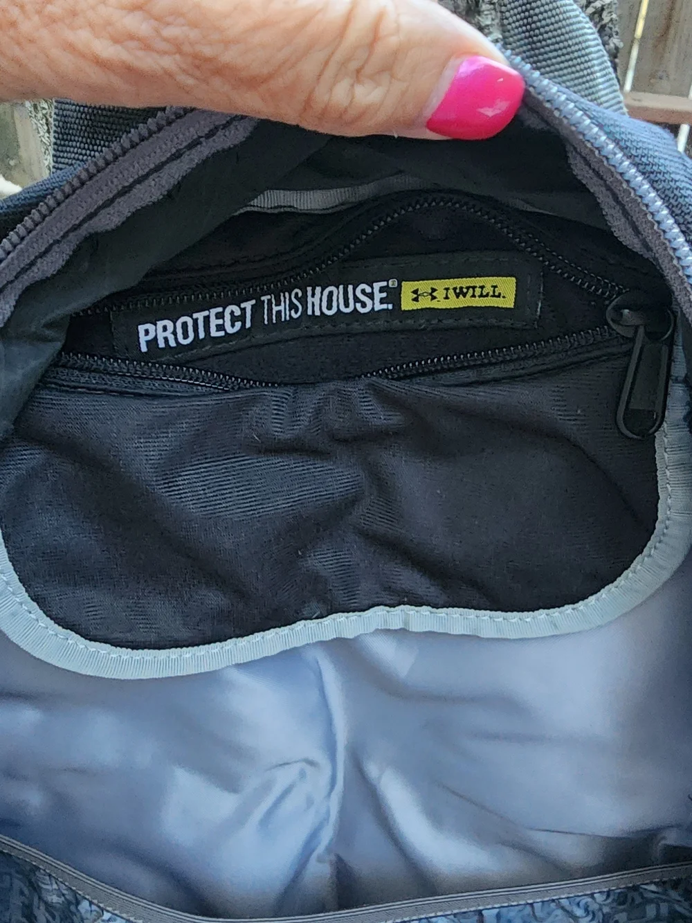 Under Armour Hustle Backpack Black Grey EFT Logo